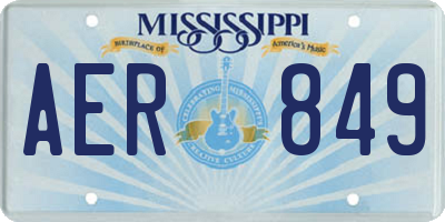 MS license plate AER849
