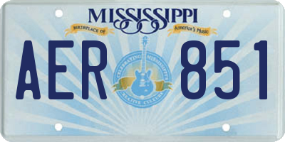 MS license plate AER851