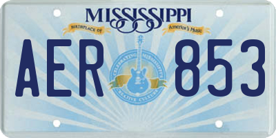 MS license plate AER853
