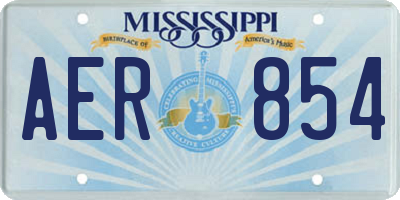 MS license plate AER854