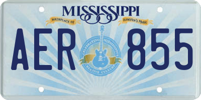MS license plate AER855