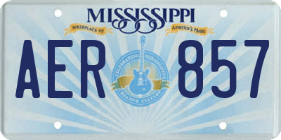 MS license plate AER857