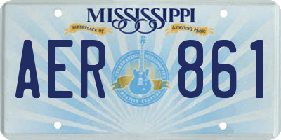 MS license plate AER861