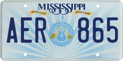 MS license plate AER865