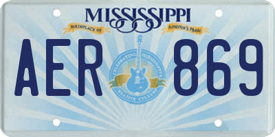 MS license plate AER869