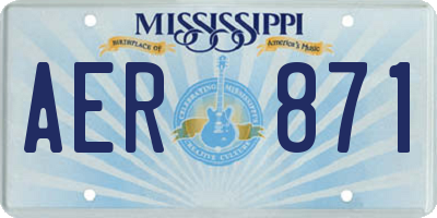 MS license plate AER871