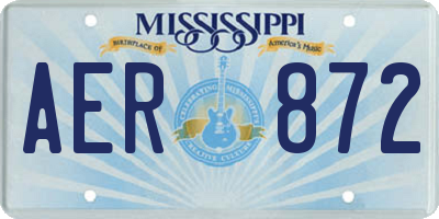 MS license plate AER872
