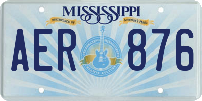 MS license plate AER876