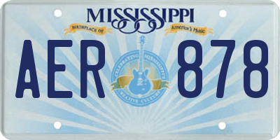 MS license plate AER878