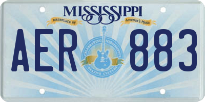 MS license plate AER883