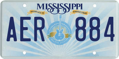 MS license plate AER884
