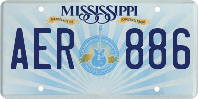 MS license plate AER886