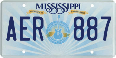 MS license plate AER887