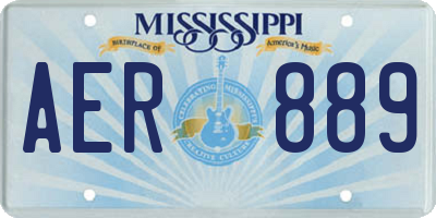 MS license plate AER889