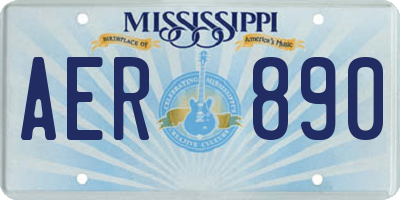 MS license plate AER890