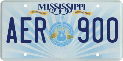 MS license plate AER900