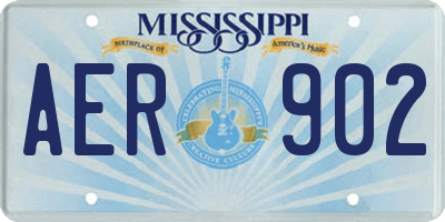 MS license plate AER902
