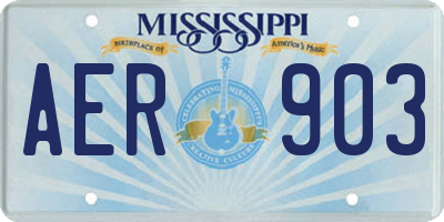 MS license plate AER903