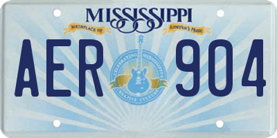 MS license plate AER904