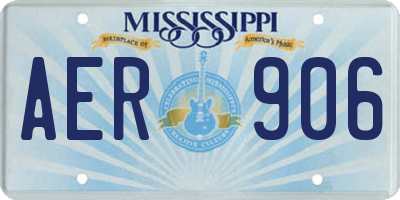 MS license plate AER906