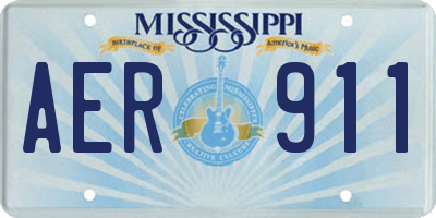 MS license plate AER911