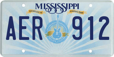 MS license plate AER912