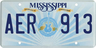 MS license plate AER913