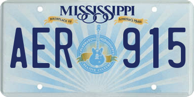 MS license plate AER915