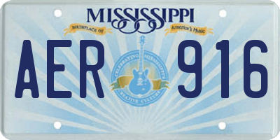 MS license plate AER916
