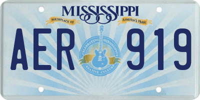 MS license plate AER919