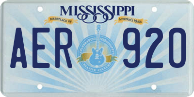 MS license plate AER920
