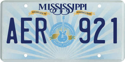 MS license plate AER921