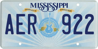 MS license plate AER922