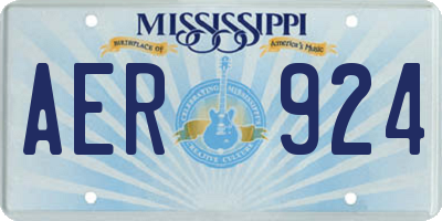 MS license plate AER924