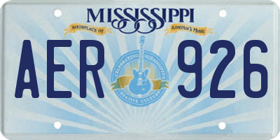 MS license plate AER926