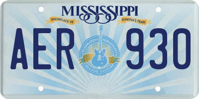 MS license plate AER930