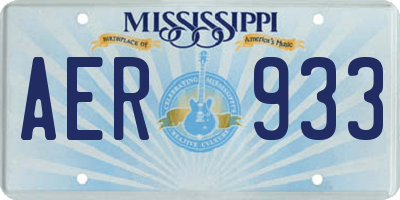MS license plate AER933