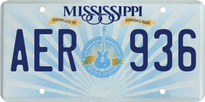 MS license plate AER936