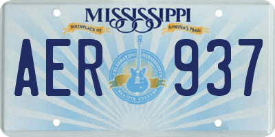 MS license plate AER937
