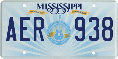 MS license plate AER938