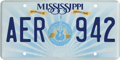 MS license plate AER942