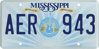 MS license plate AER943