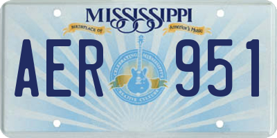 MS license plate AER951