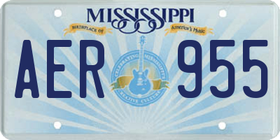 MS license plate AER955