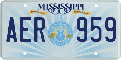 MS license plate AER959
