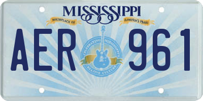 MS license plate AER961
