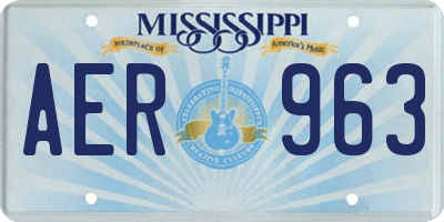 MS license plate AER963