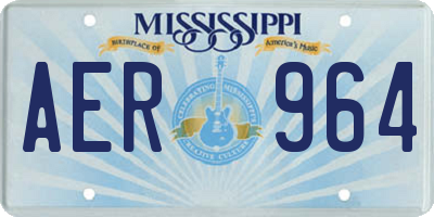 MS license plate AER964