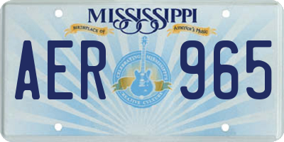 MS license plate AER965