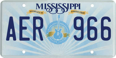 MS license plate AER966